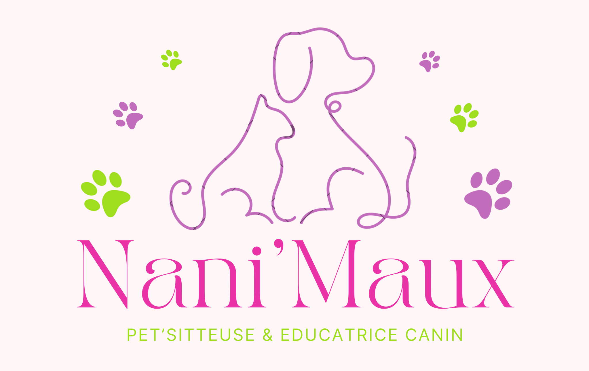 logo, nanimaux, nani'maux, éducatrice canin, pet'sitteur, pet'sitteuse, Chabris alentours, garde à domicile chien chat